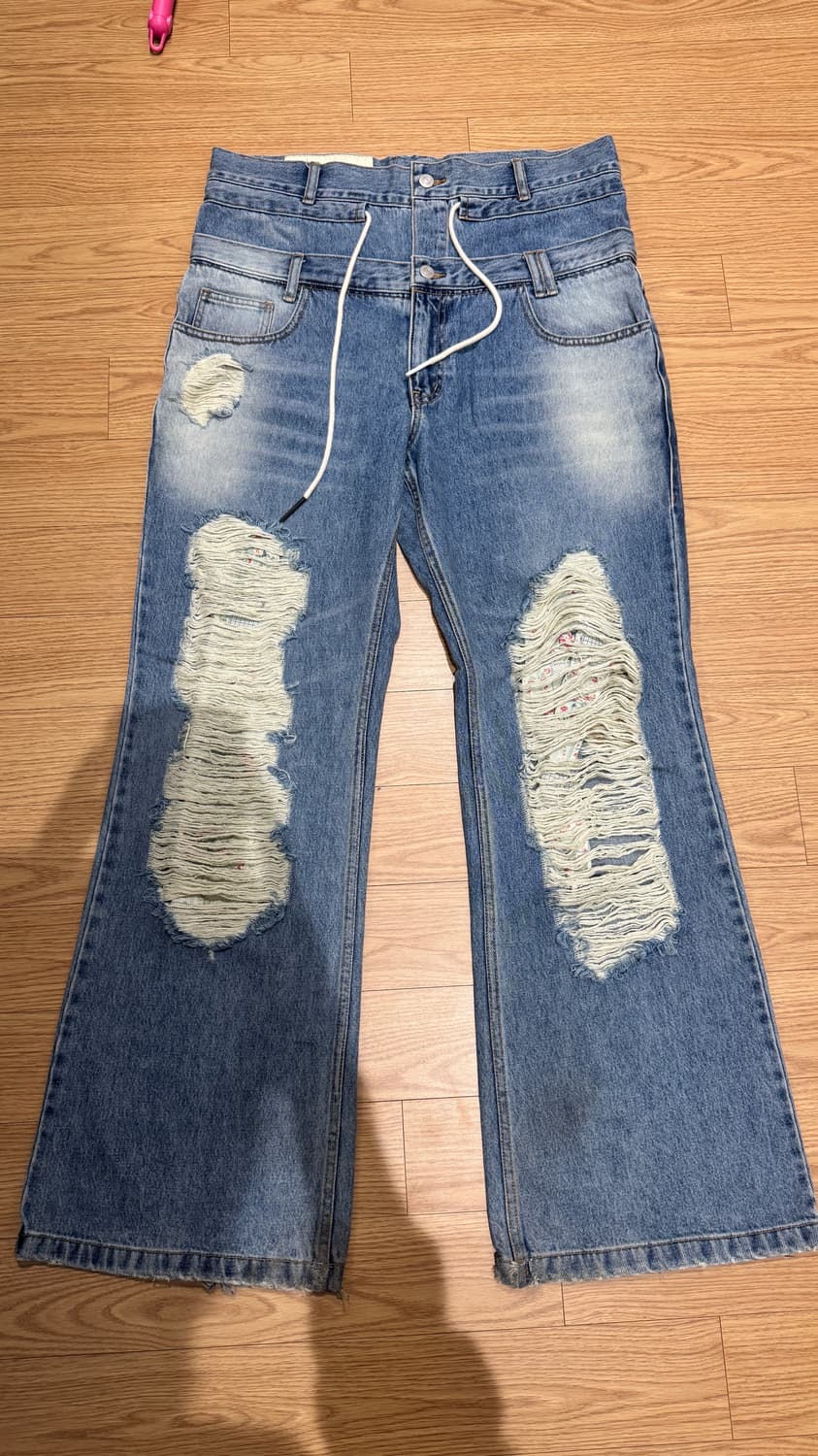 앤더슨 벨 BERIA STRING DOUBLE WAIST JEANS 상품이미지1