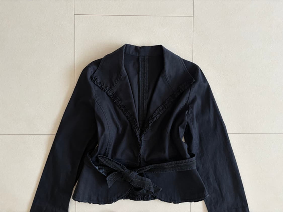 ruffle trim belted jacket 상품이미지2