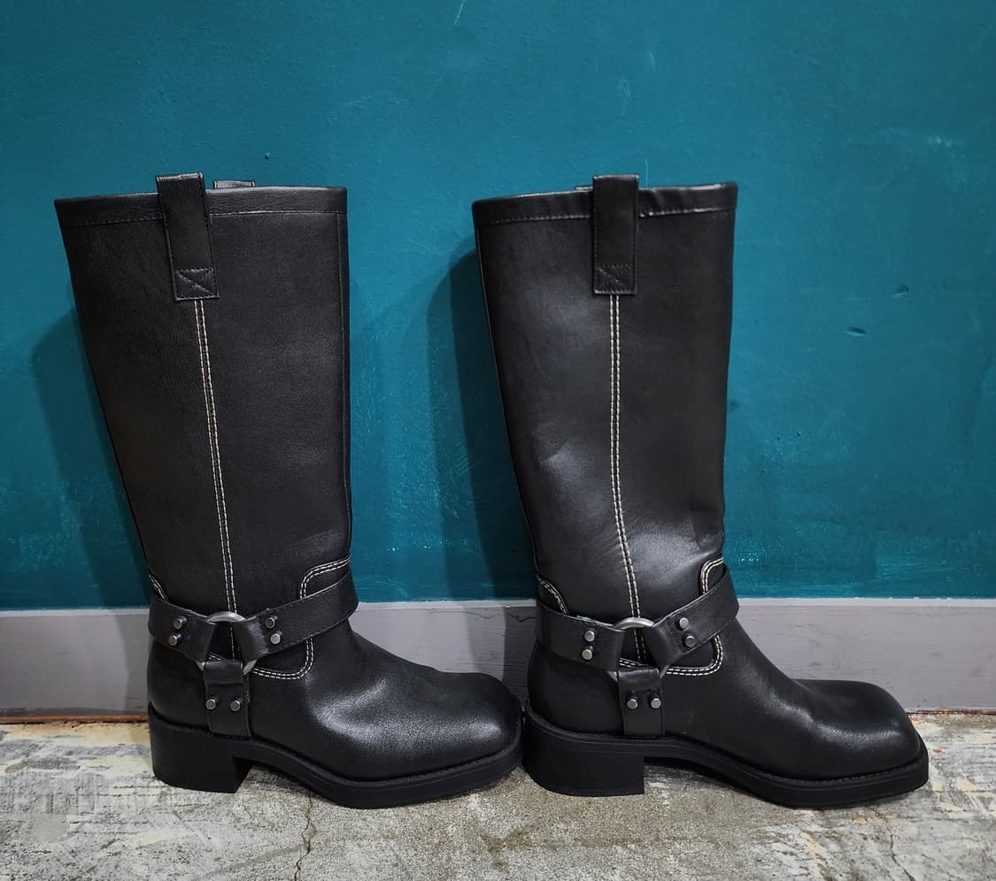 자라 Zara 스퀘어 스티치 바이커 부츠 35 230 상품이미지4