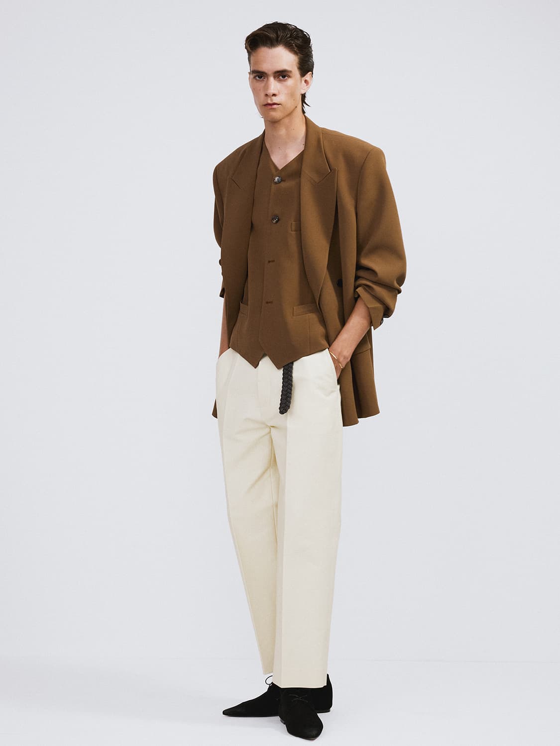 렉토 26SS 버튼 플라이 크롭 팬츠 버터 베이지 상품이미지1