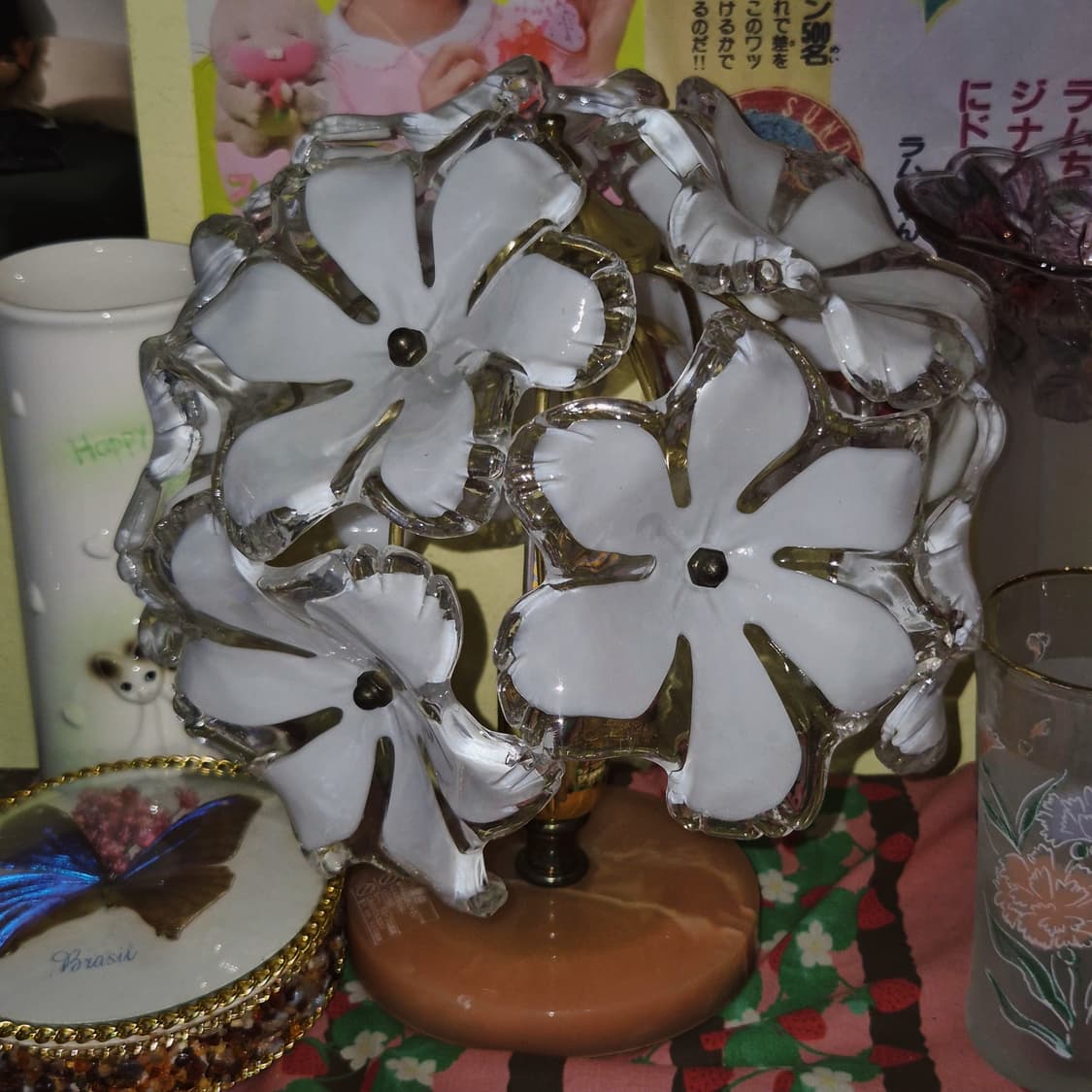 키시마 레트로 핑크 마블 부케 꽃잎 램프 상품이미지9