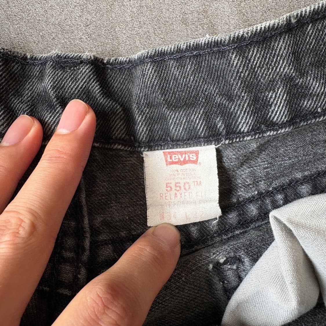 95년 미국 생산 리바이스 550 데님 오렌지탭 블랙 팬츠 상품이미지5