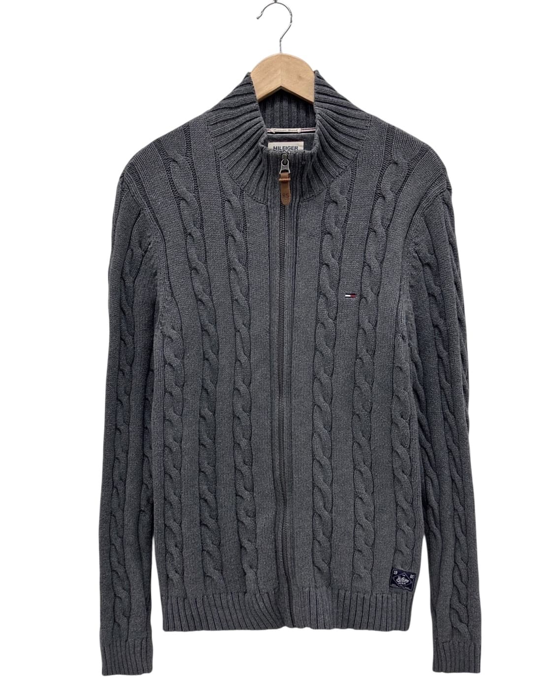 타미힐피거 꽈배기 니트집업 웜그레이 (L) 상품이미지1