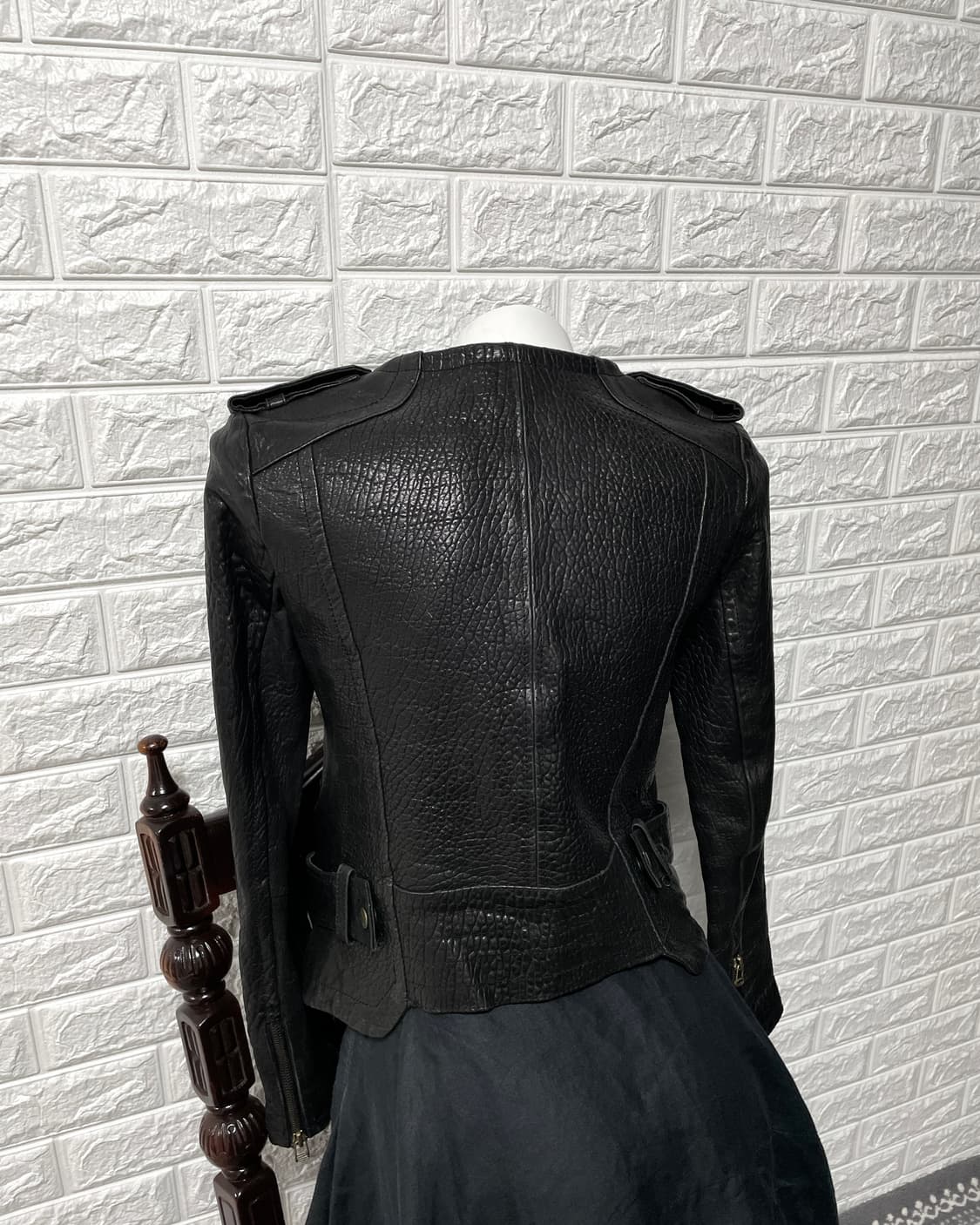 Vintage Cracked Lambskin cut-out Jacket 상품이미지5