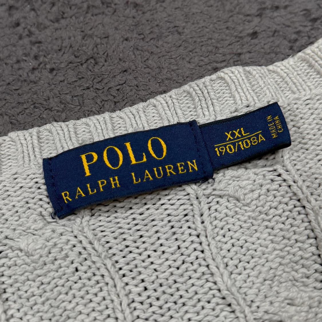폴로 코튼 그레이 꽈배기 니트 상품이미지3