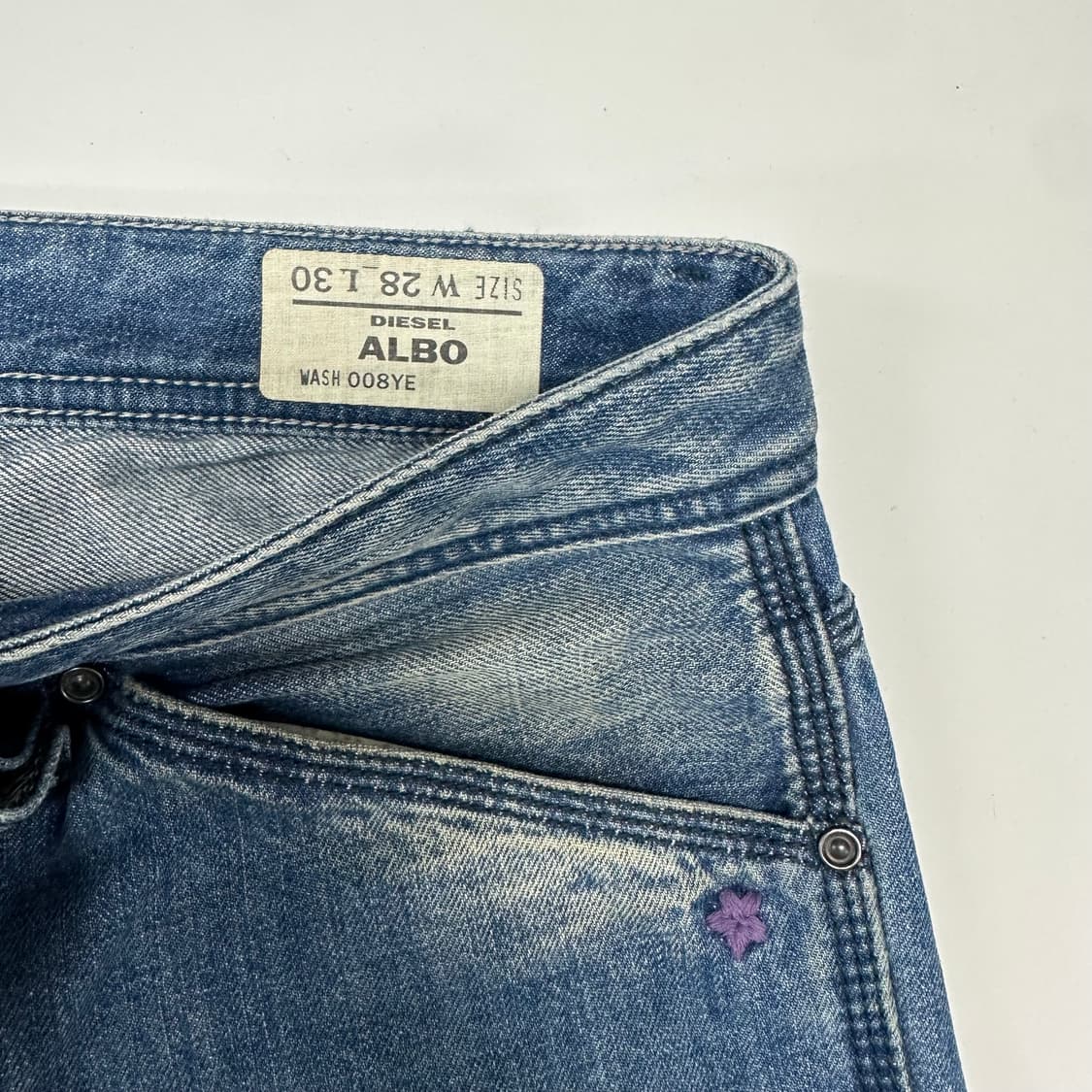 디젤 자수 워싱 디테일 데님팬츠 청바지 상품이미지5