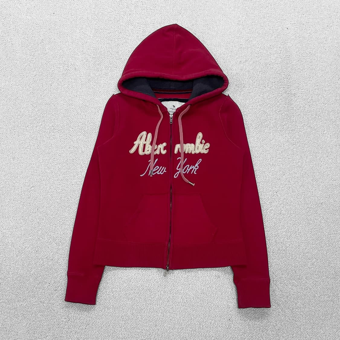 아베크롬비 스펠 로고 후드집업 레드 상품이미지2