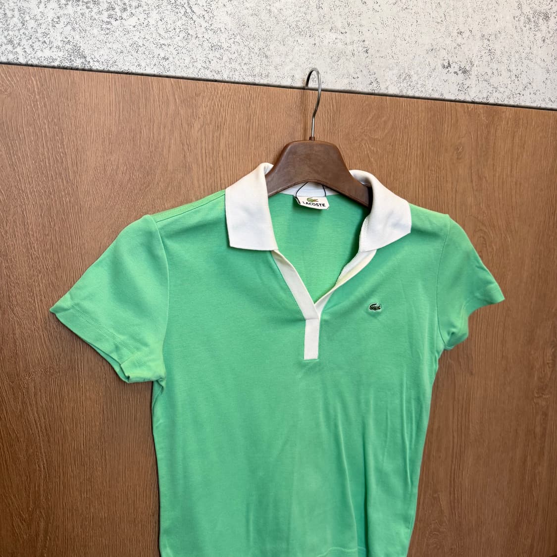 라코스테 카라 반팔 티셔츠 로고 자수 디테일 슬림핏 민트 상품이미지3