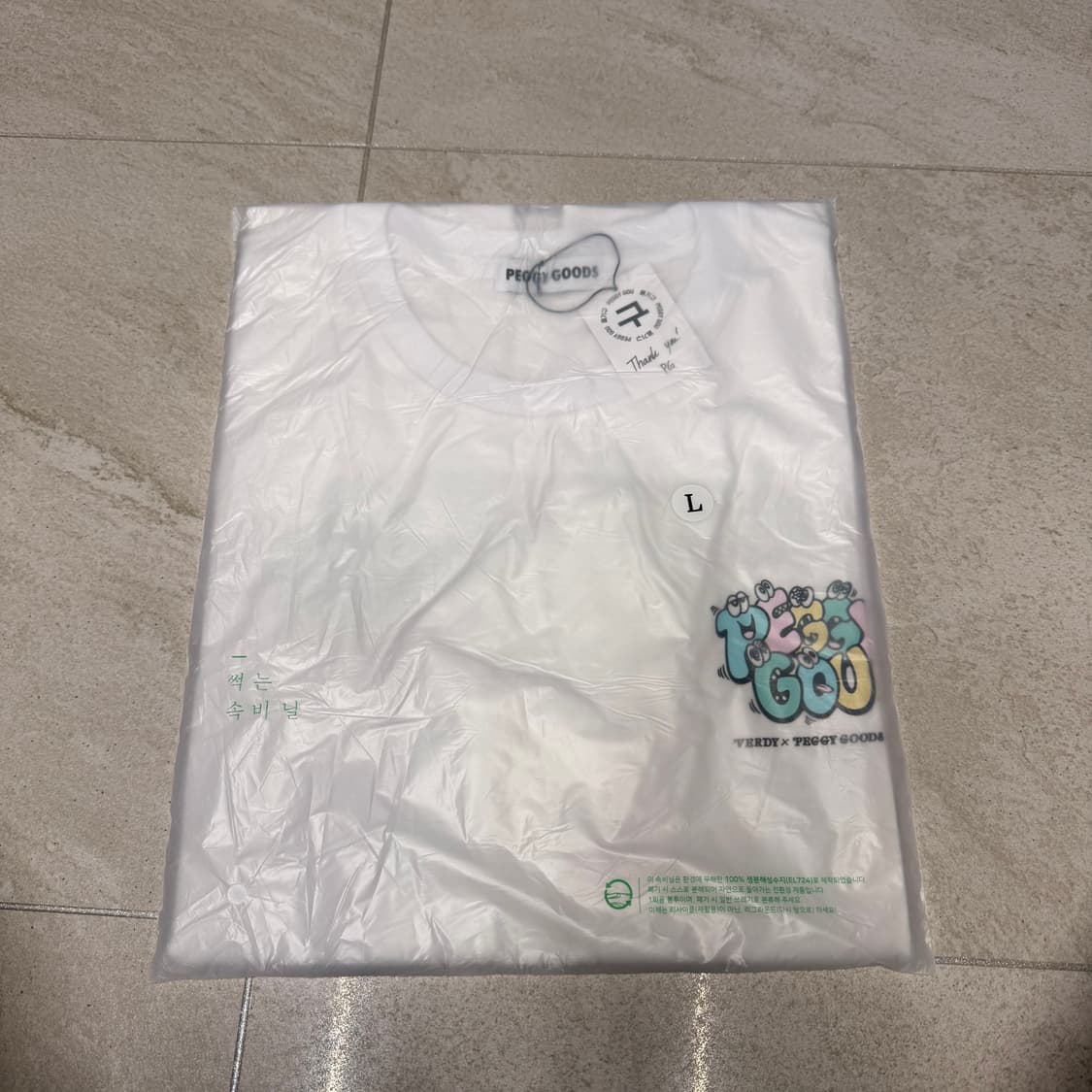 미개봉 새상품 [L] 베르디 x 페기 구 티셔츠 화이트  상품이미지2