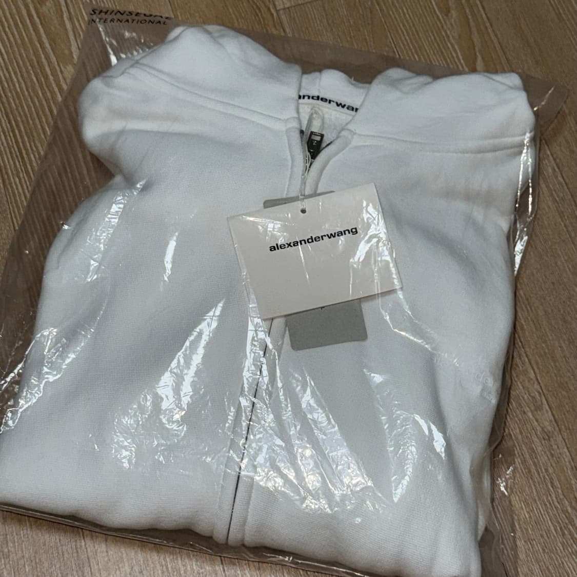 [새상품] 알렉산더왕 드롭 숄더 로고 후디 후드집업 화이트 상품이미지6