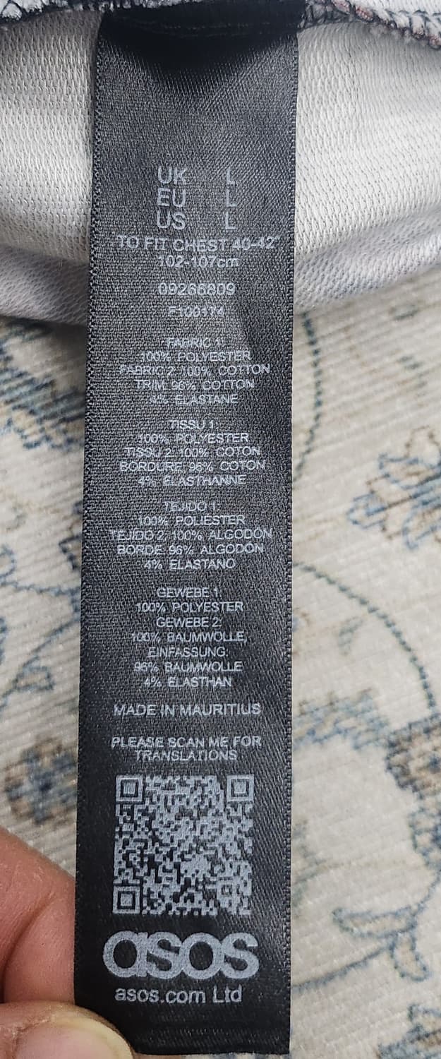 asos 스트라이프 배색 집업 자켓 L 상품이미지4