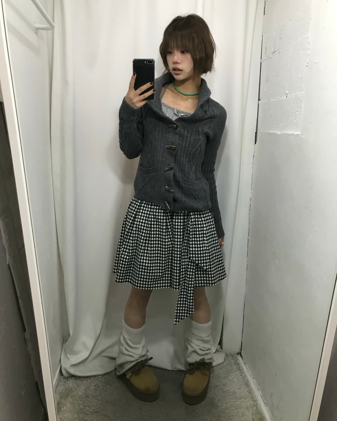 🐰그레이 체크 코디 🐰 상품이미지2