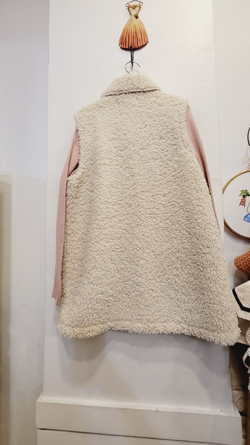 양털뽀글이 포켓 베스트. 유니클로 울100% 골지폴라 상품이미지3