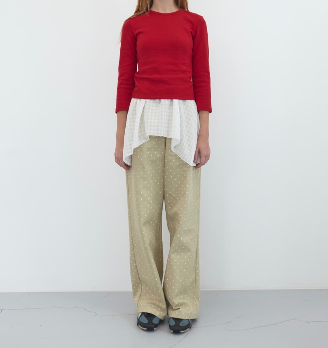 넷 체크 슬리브리스 탑 - White 상품이미지2