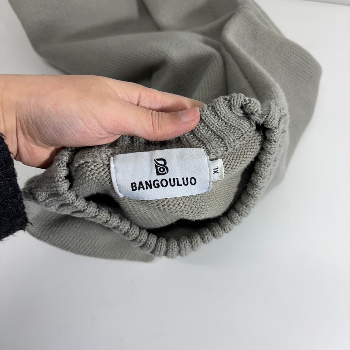 XL VTG 카키그레이 크루넥 니트 상품이미지4