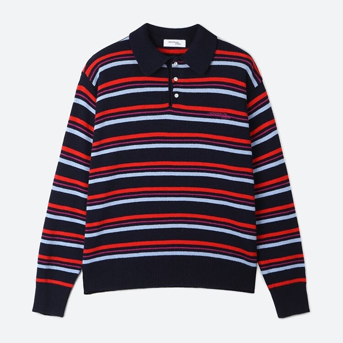 [m] 문선 스트라이프 울 카라 니트 상품이미지2