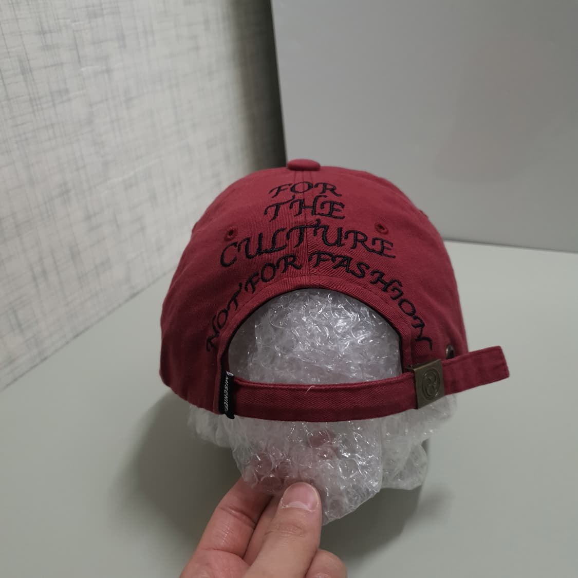 OS) 미스치프 Mschf 자수 로고 볼캡 모자 버건디 희귀 상품이미지4