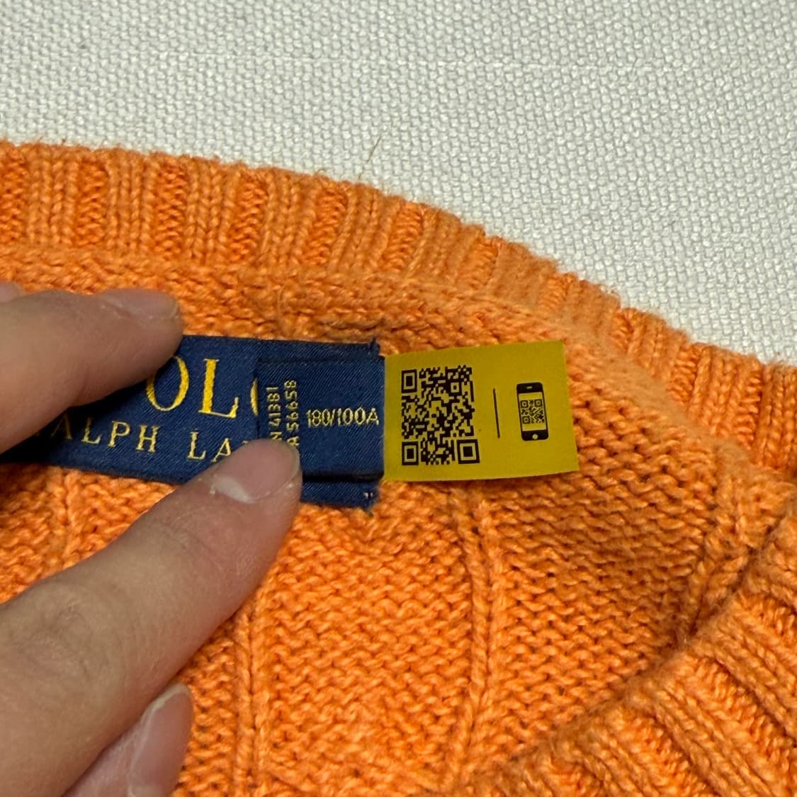 L 폴로랄프로렌 오렌지 케이블 니트 상품이미지5