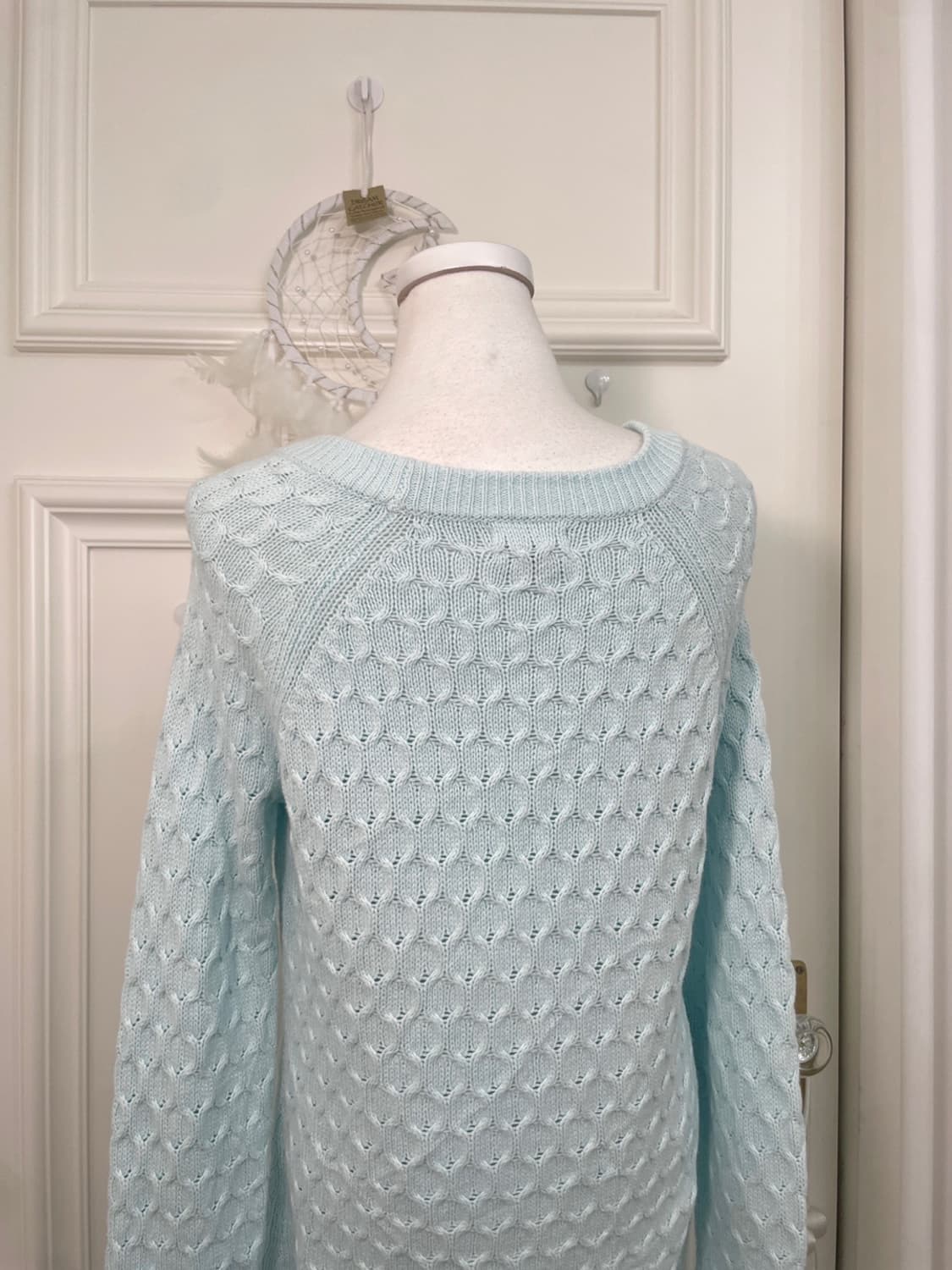 mint crochet point reglan cotton sweater 상품이미지4