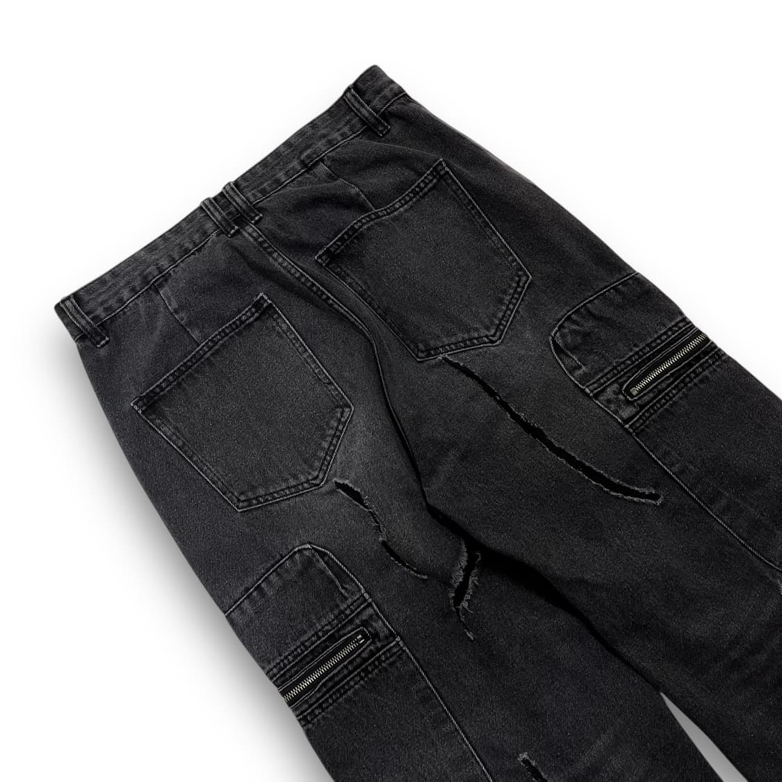 PERSON INTENTION 크랙 워시드 흑청 카고팬츠 상품이미지5