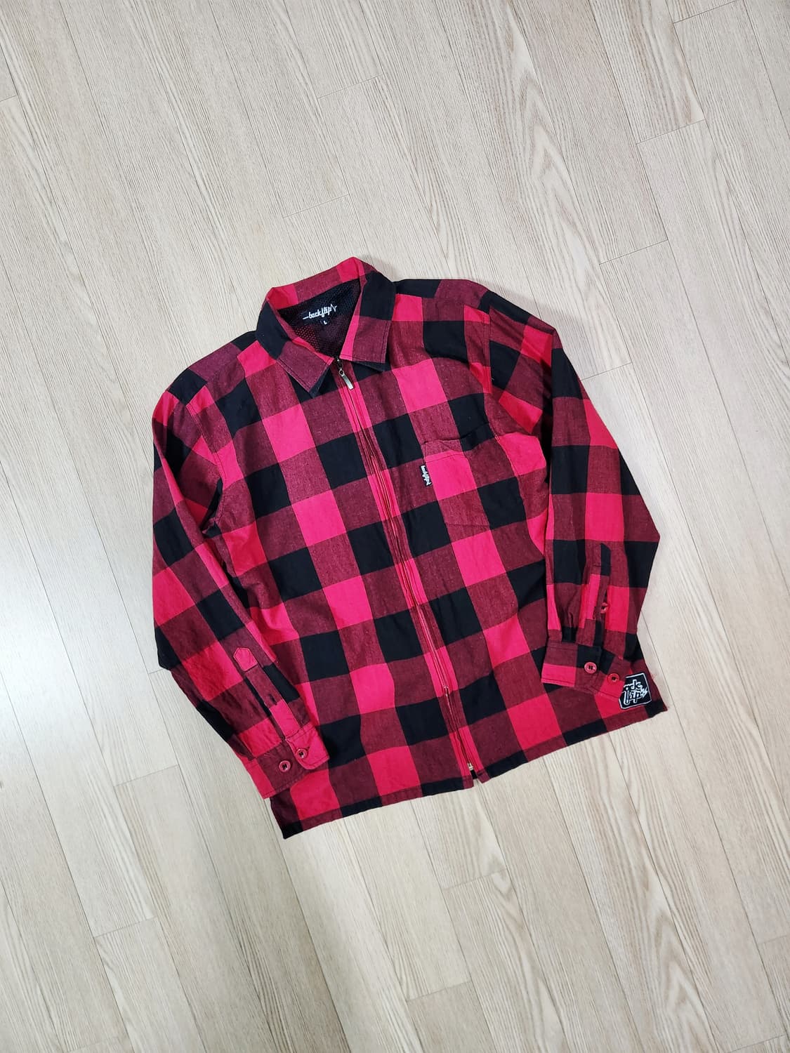 backflip 레드 체크 짚업 셔츠 상품이미지1