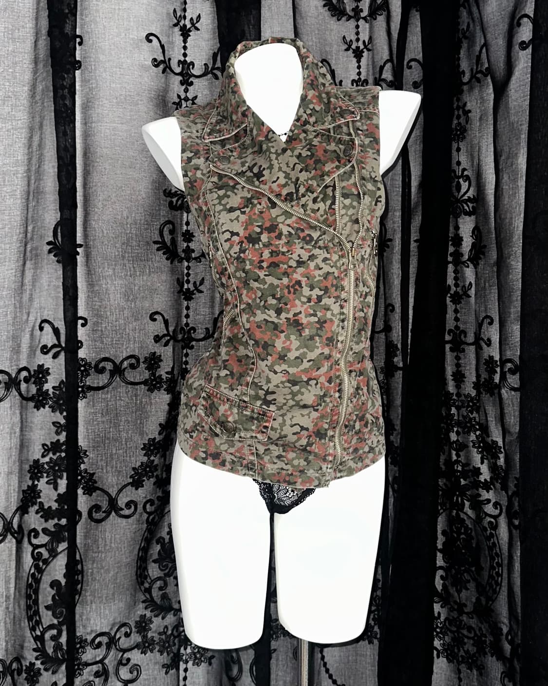 camouflage sleeveless biker vest 상품이미지1