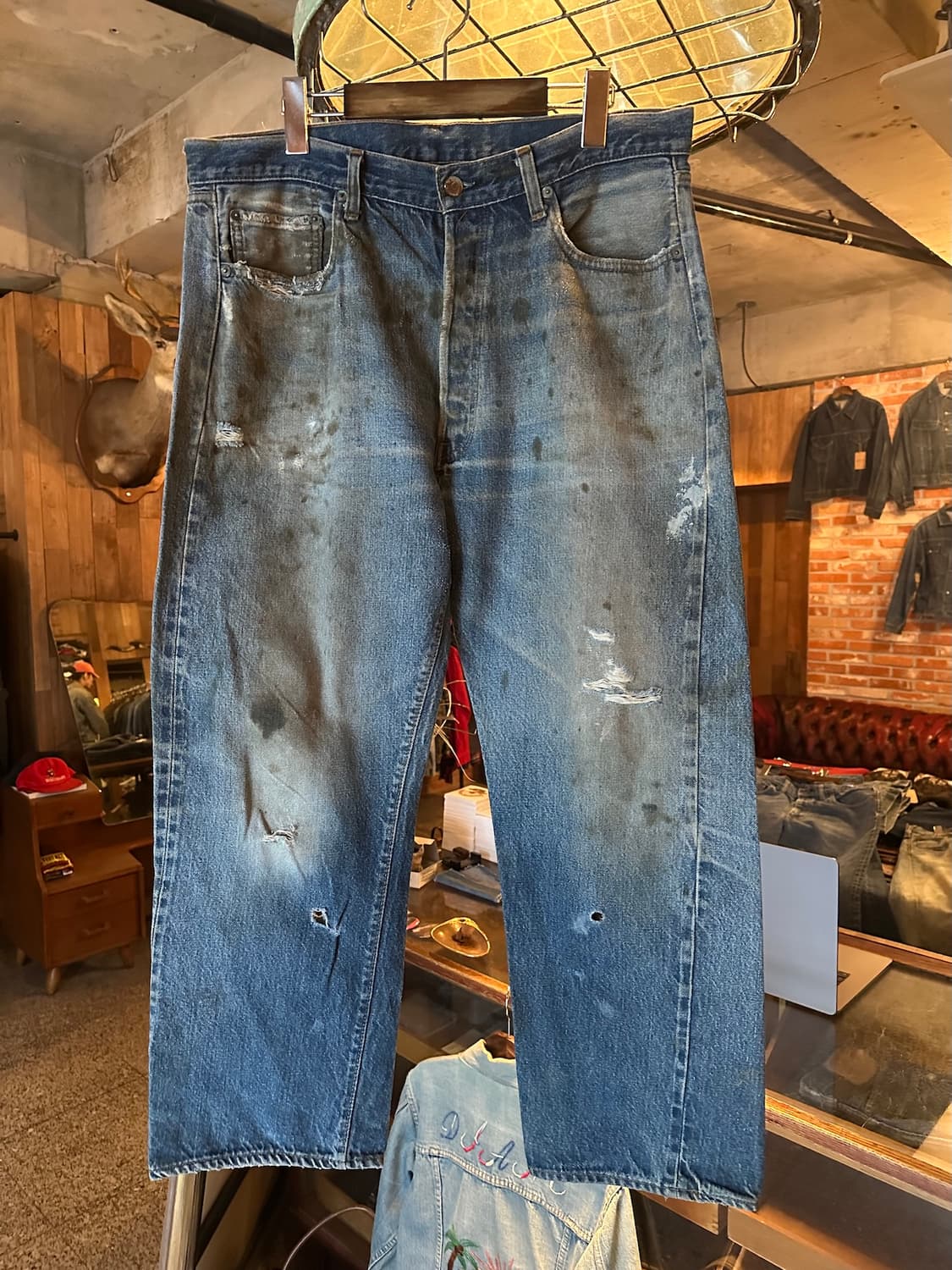 70s USA 빈티지 리바이스 501 66후기 셀비지 데님 팬츠 상품이미지2