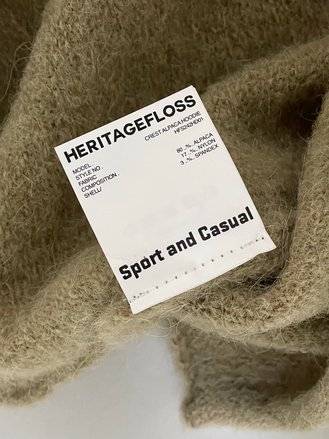 헤리티지플로스 CREST ALPACA HOODIE / Beige (M) 상품이미지5