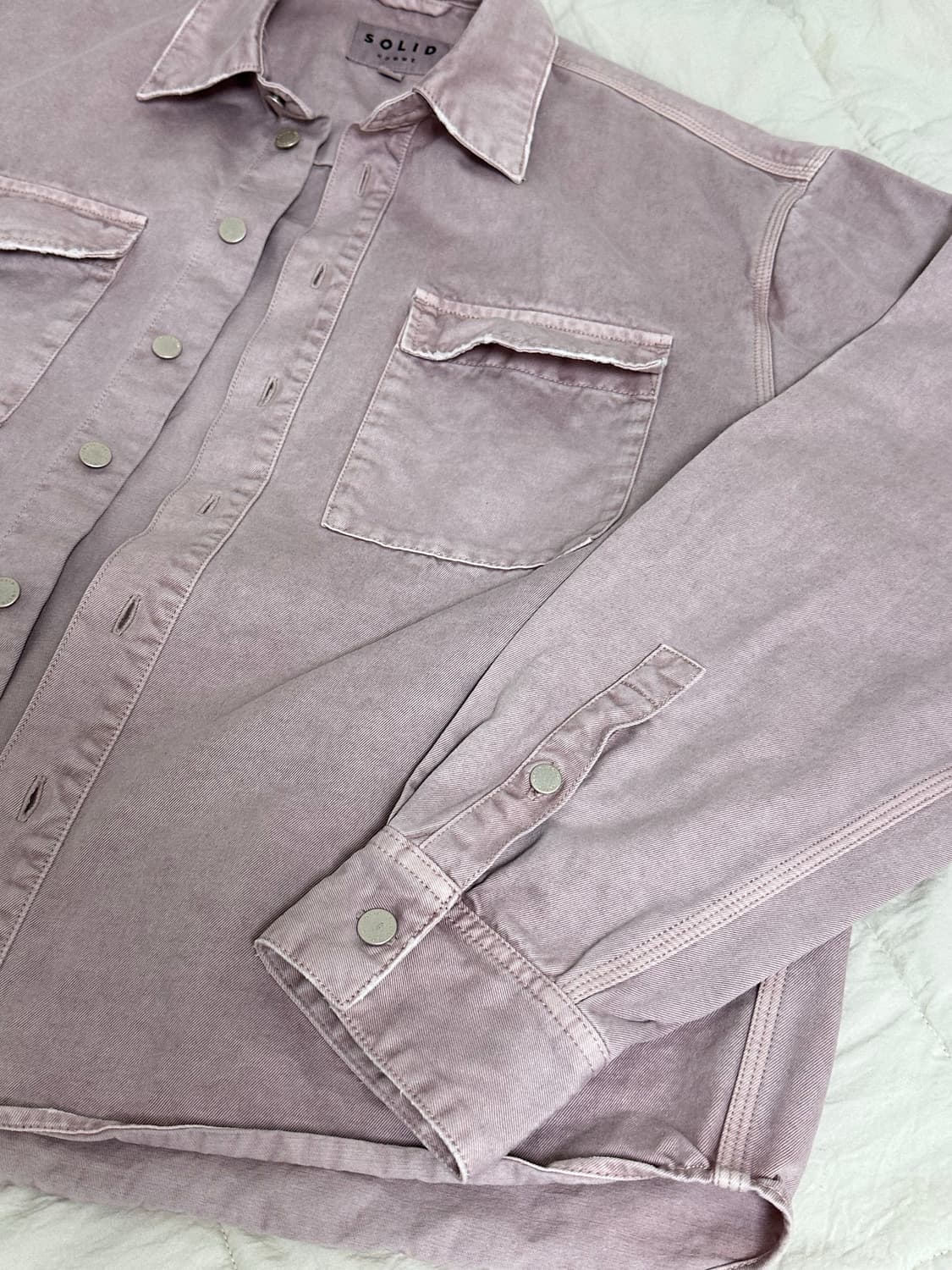 솔리드옴므 워싱 데님  셔츠 트리커 자켓 라지 상품이미지4