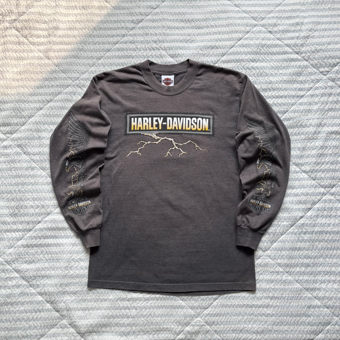빈티지 할리데이비슨 라이트닝 롱슬리브 티셔츠 상품이미지1