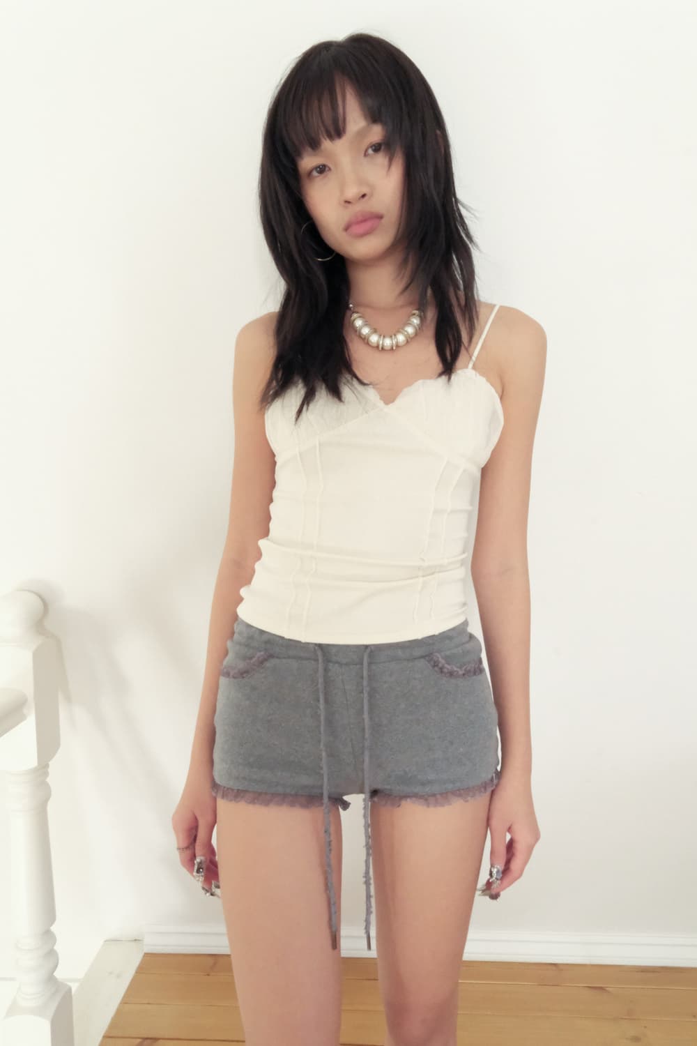 루즈슬립오버 푸딩 레이스 숏츠 상품이미지1