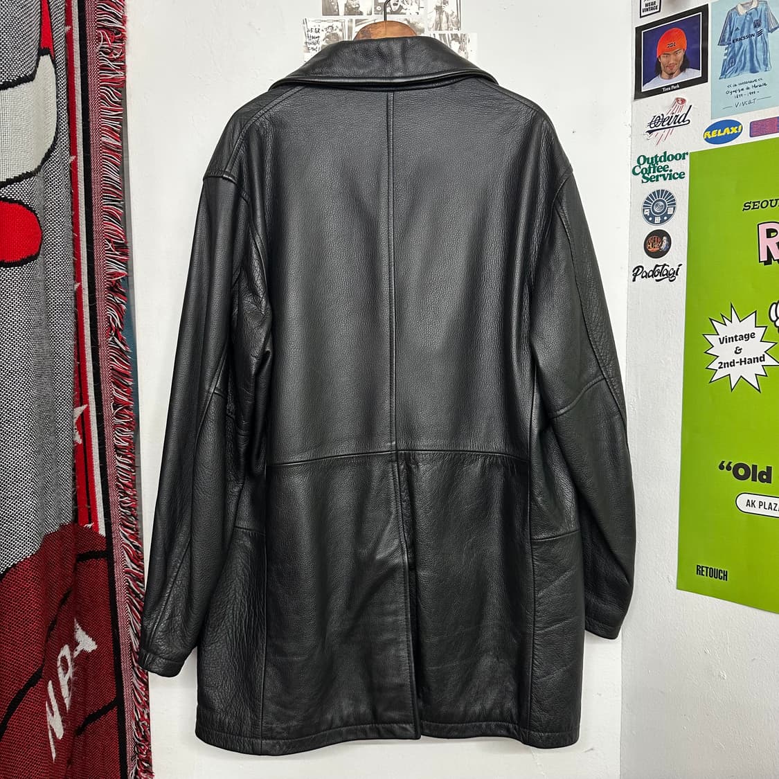 90‘s DKNY 카우레더 피코트 상품이미지8