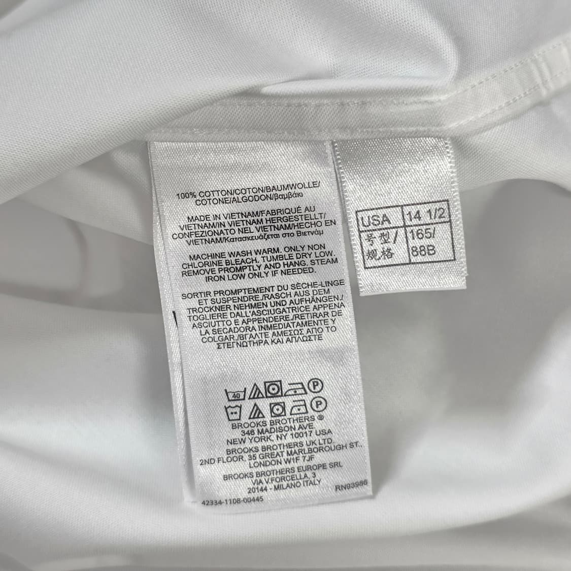 새상품) 95 브룩스브라더스 논아이론 화이트 반팔 셔츠 상품이미지6