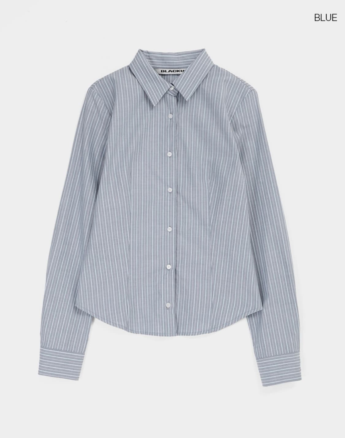 블랙업 하이테 스트라이프 셔츠 블루 S 상품이미지7