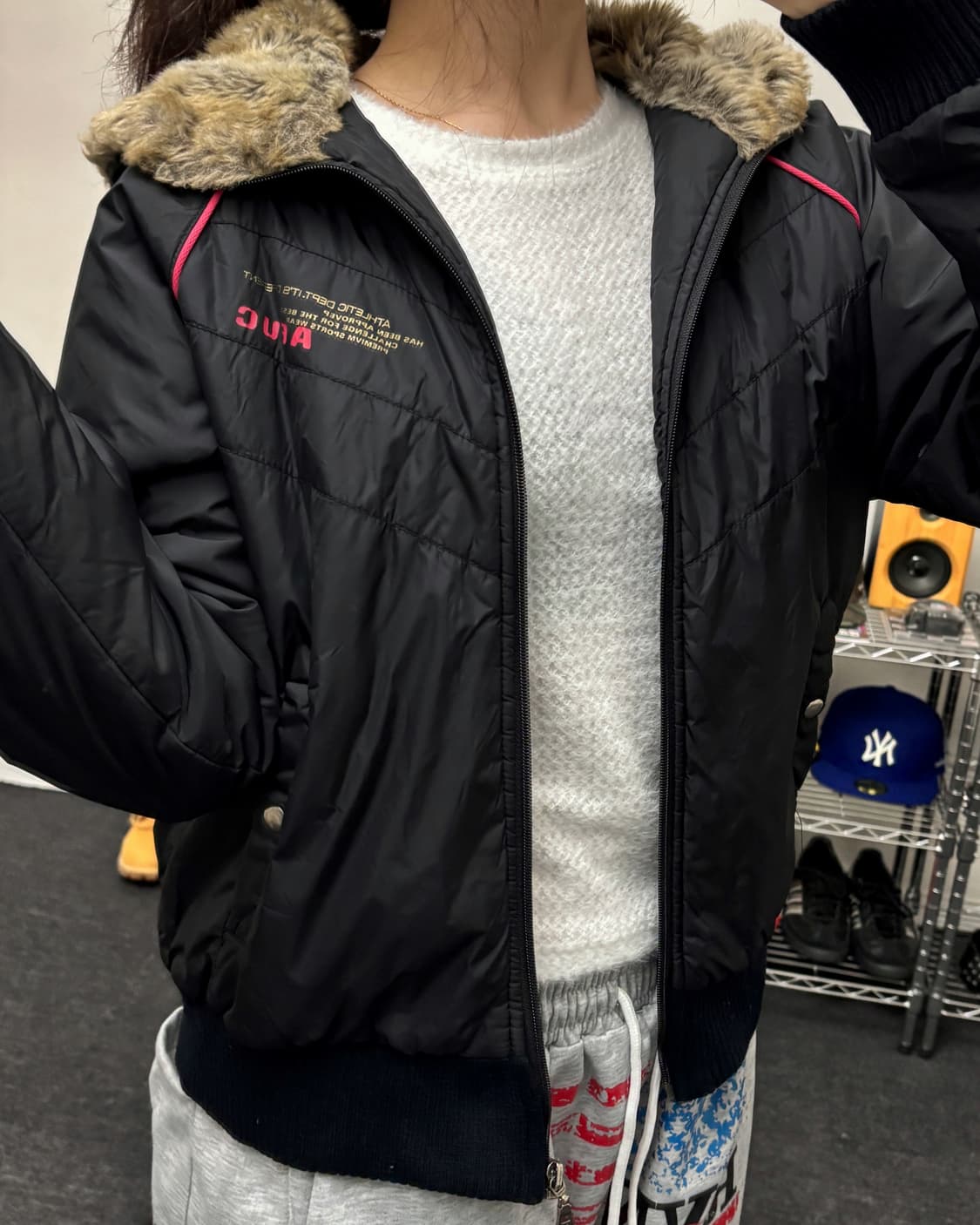 올드 빈티지 크롭 퍼 패딩 점퍼 상품이미지2