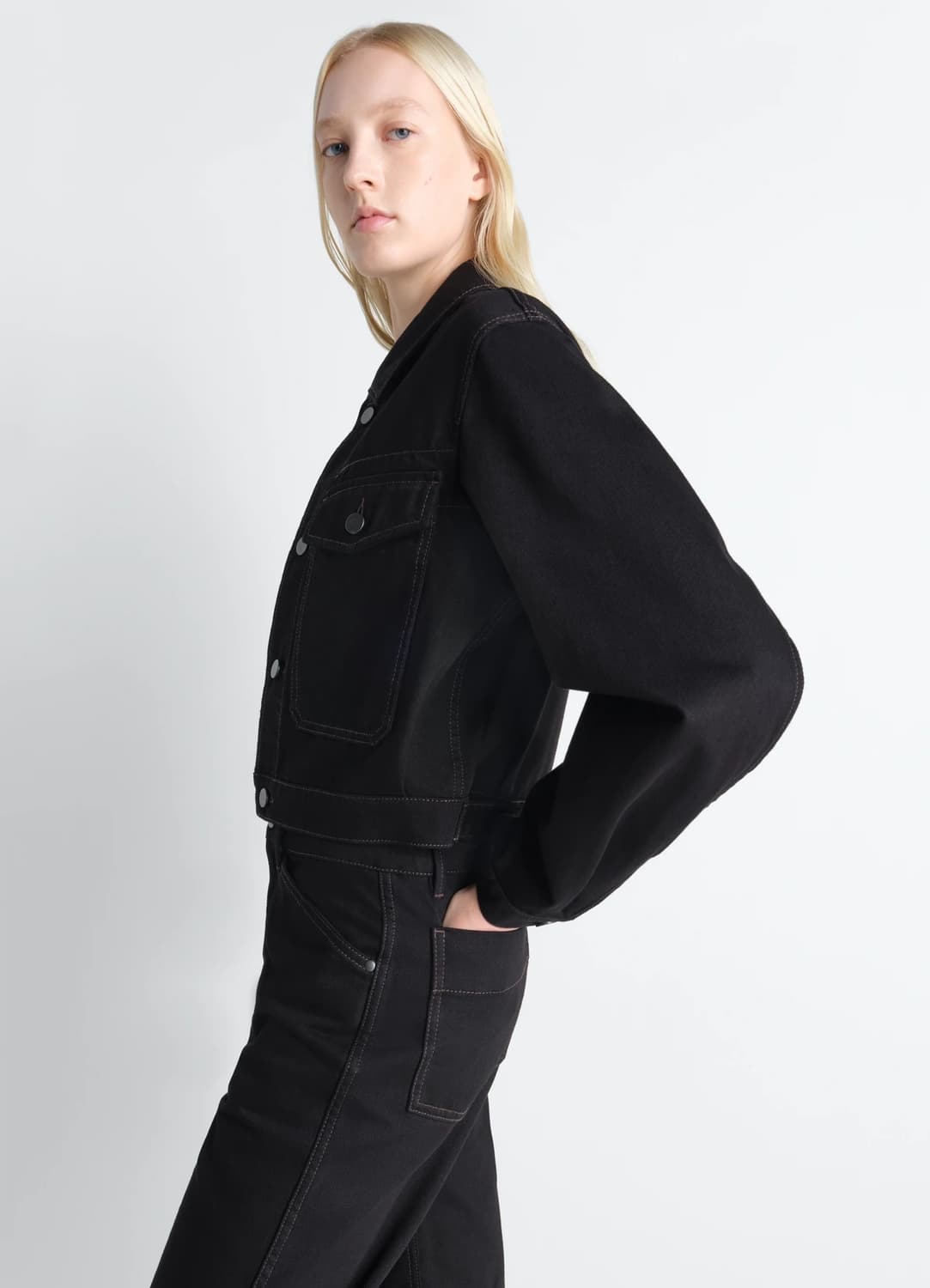 [36,38]르메르 26ss 크롭 데님 블루종/블랙 상품이미지3