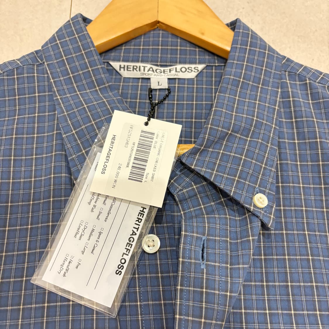 헤리티지플로스 Crest Organic Checked Shirt (L)  상품이미지2