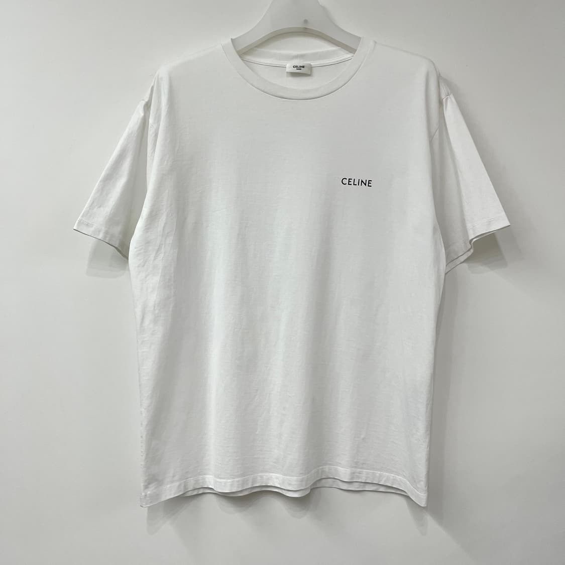 CELINE 셀린느 로고 화이트 코튼 루즈 티셔츠 상품이미지2