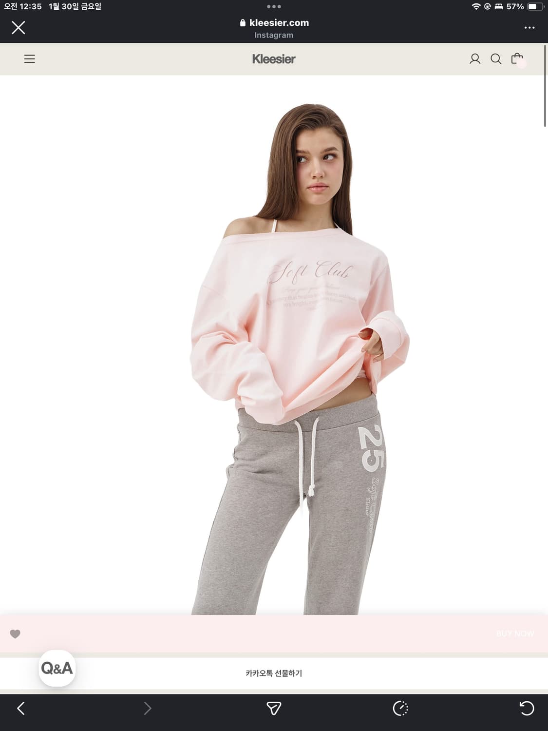 클리시어 소프트클럽 원숄더 스웻셔츠 (레이 착용♡) 상품이미지2