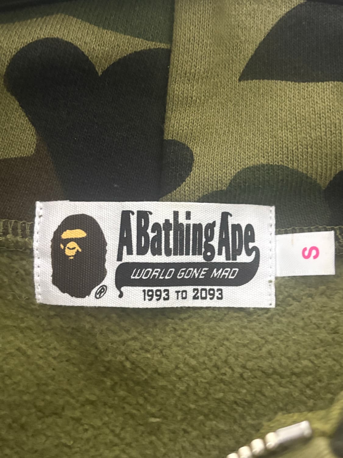 베이프 1ST 카모 크롭 후드집업 S 상품이미지2