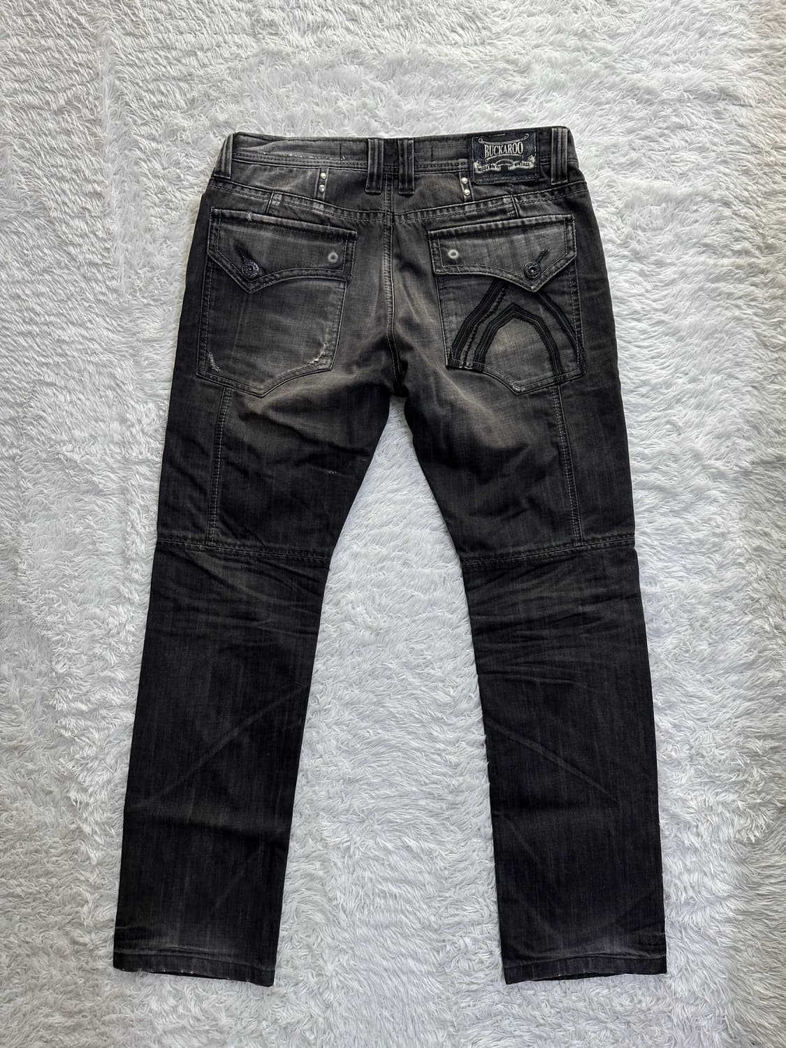 버커루 블랙 데님 바이커 팬츠 상품이미지5