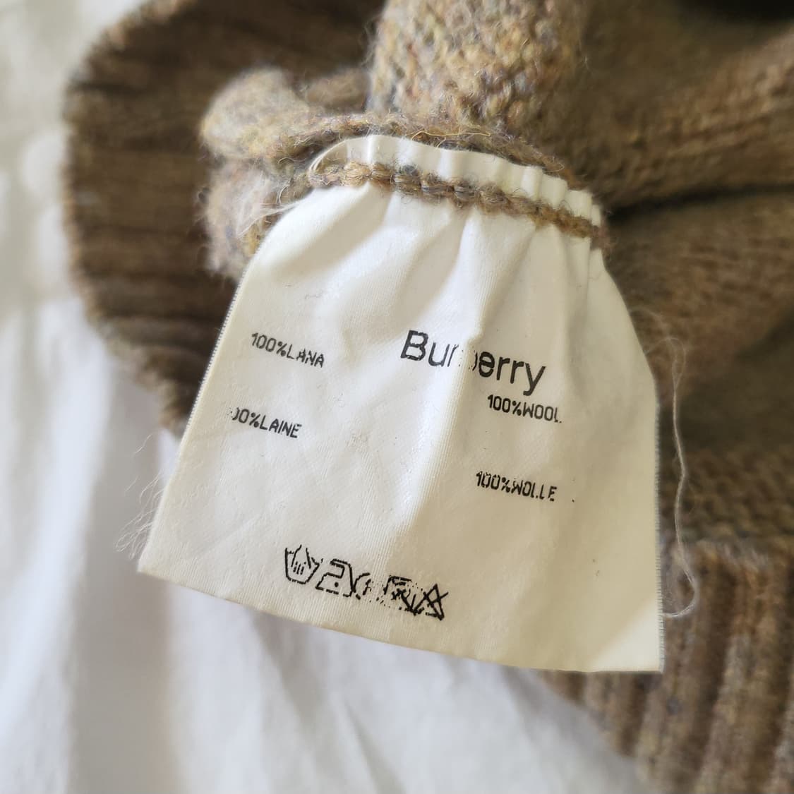 빈티지 버버리 카키브라운 보카시 울 니트 상품이미지6