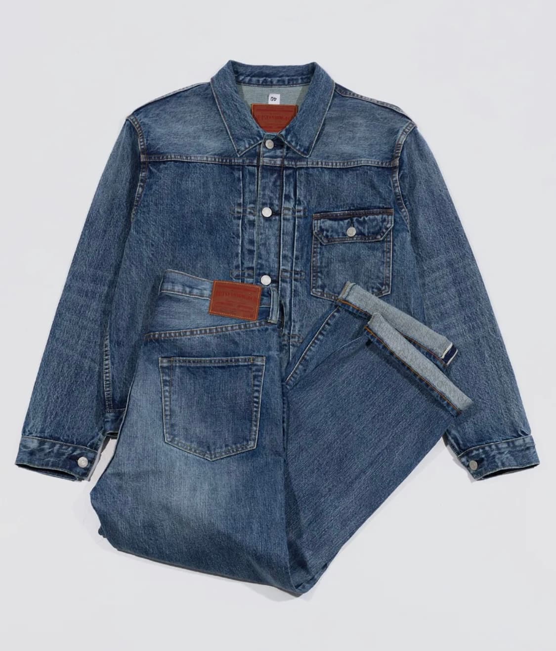 아웃스탠딩 1st 셀비지 데님 셋업 상품이미지1