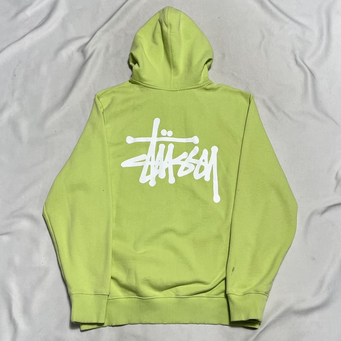 M 스투시 빅로고 형광 후드티 상품이미지2