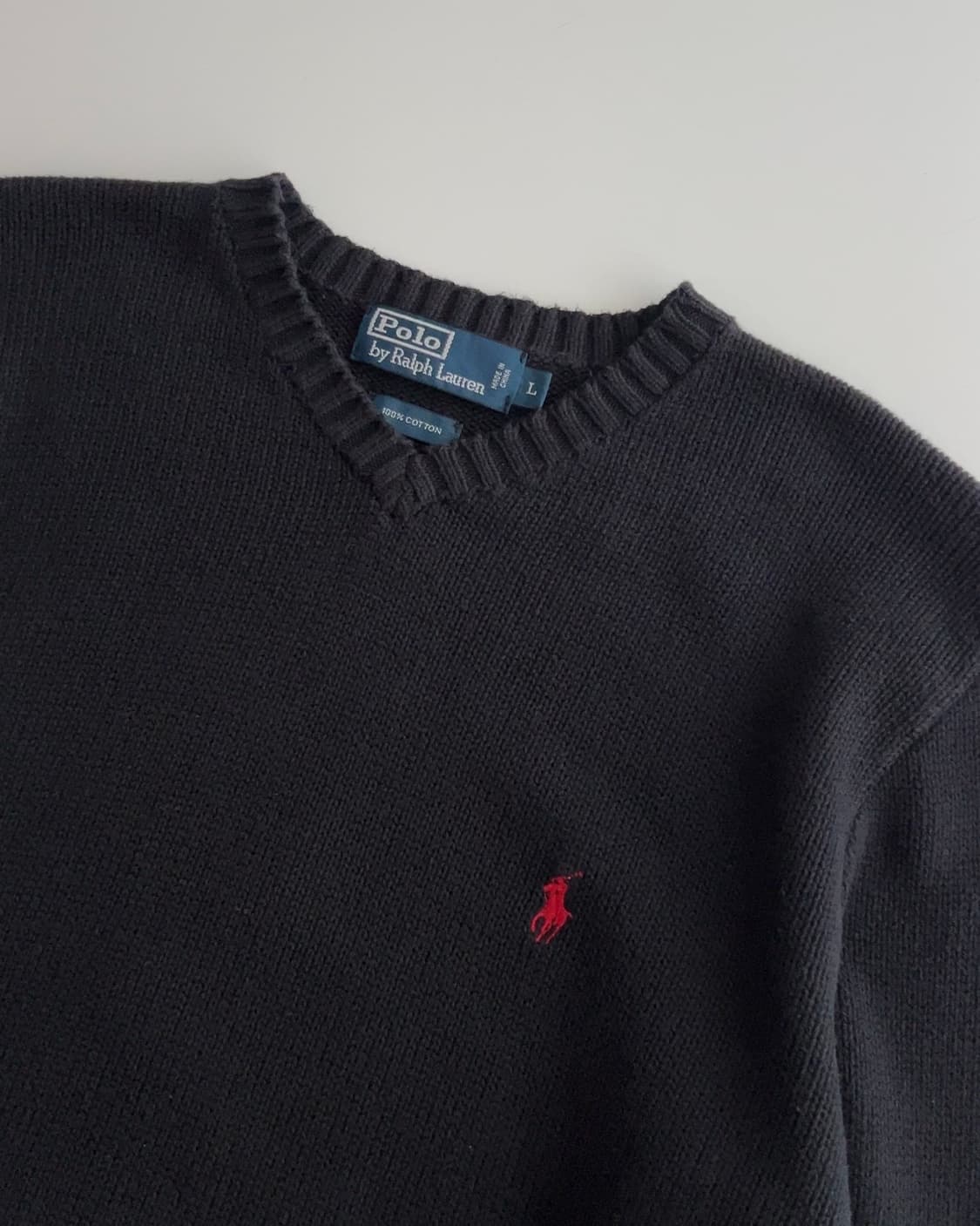 폴로 랄프로렌 블랙 브이넥 니트 L 상품이미지2