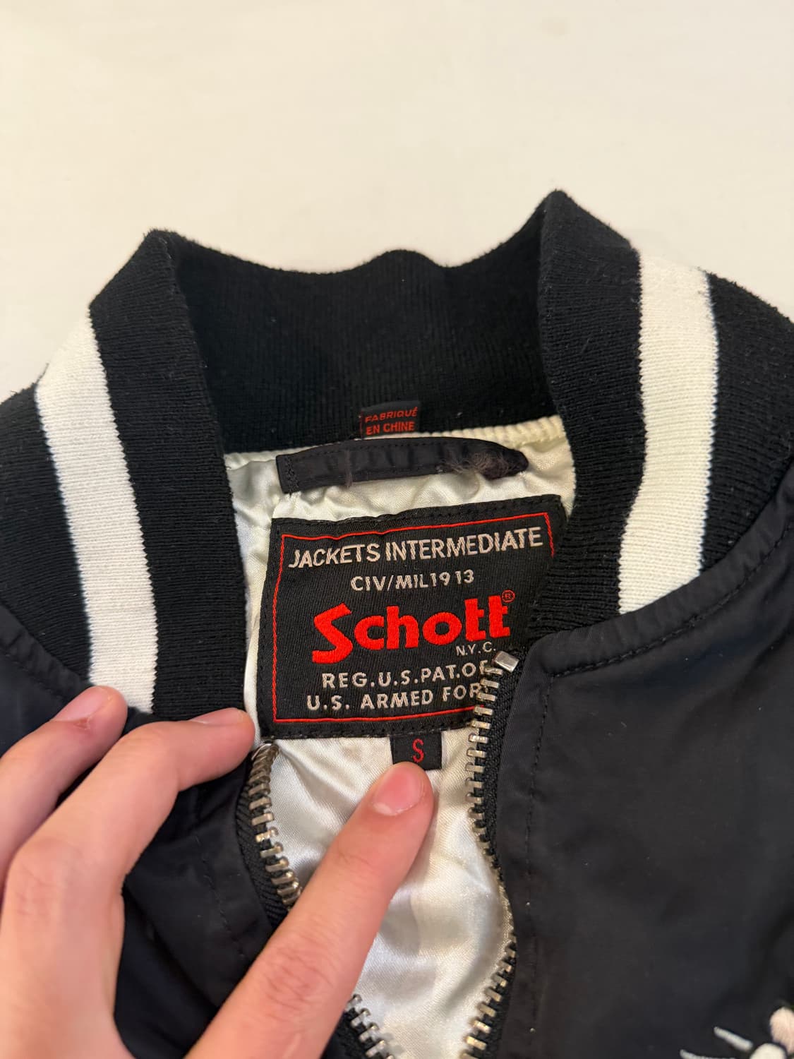 쇼트 오리엔탈 자수 스카쟌 봄버자켓 상품이미지5