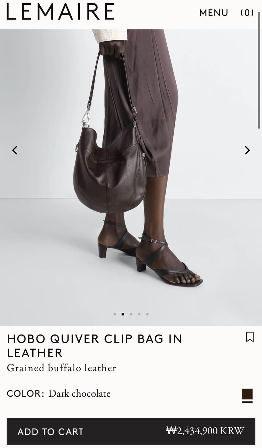 르메르 26ss QUIVER 퀴버 호보 백/다크 초콜렛 상품이미지8