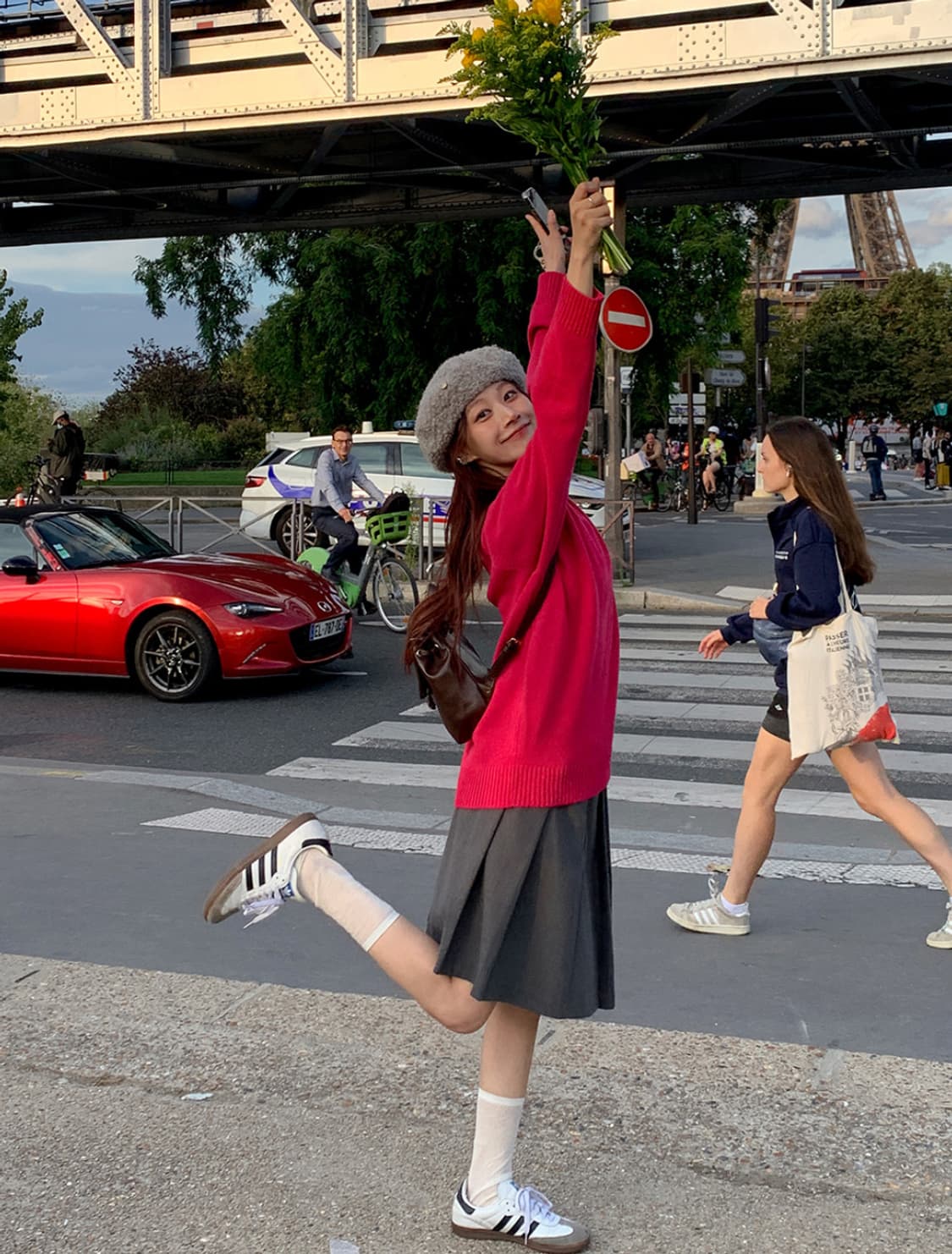 데일리쥬 플리츠 미디 스커트 상품이미지3