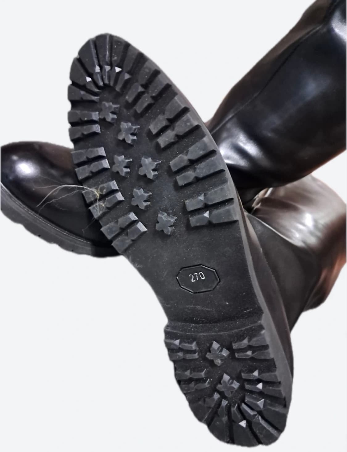 블랙 라이더 및 패션 가죽 롱부츠 270mm 상품이미지3