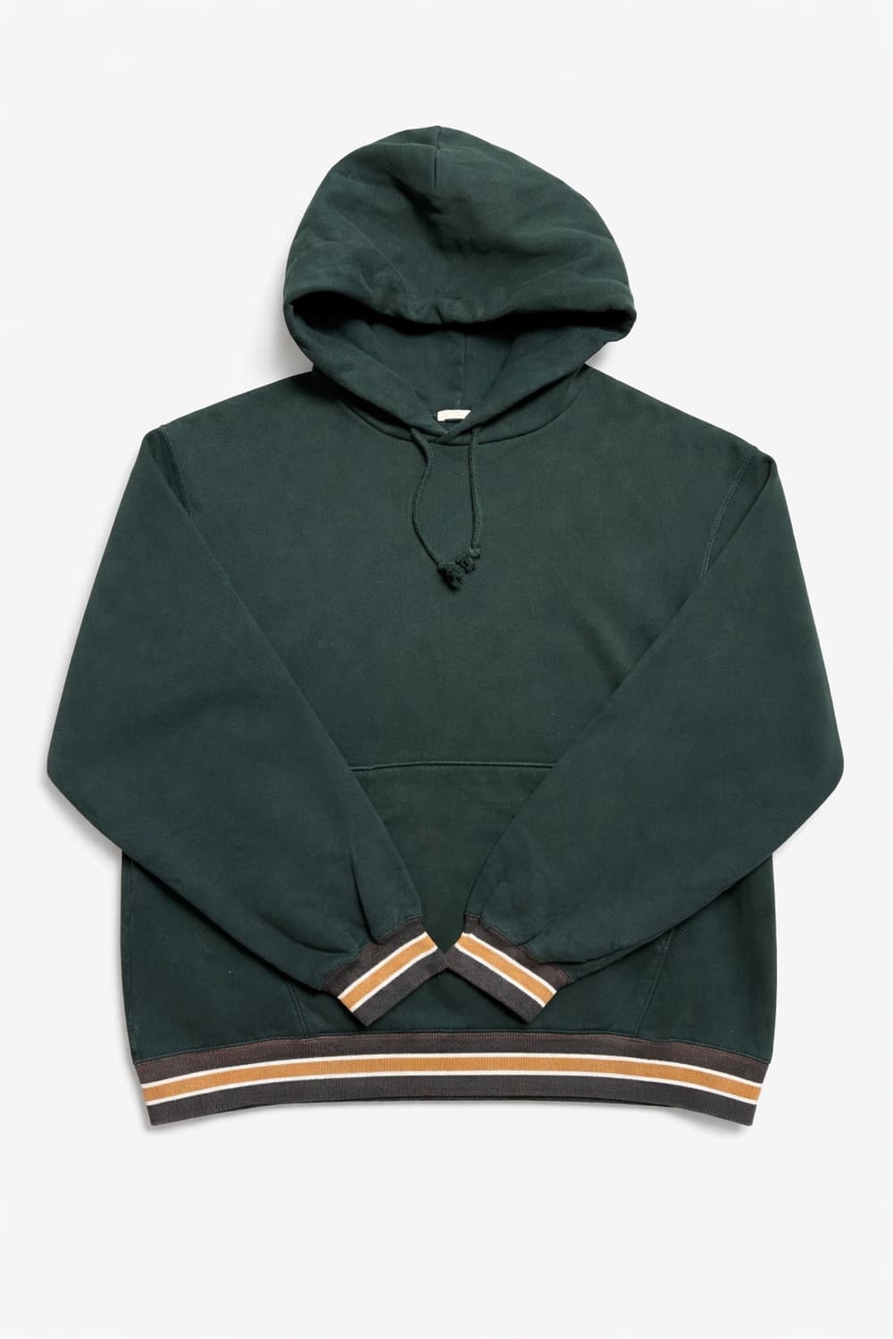 JPN 일본 빈티지 GU 딥그린 배색 스트라이프 기모 후드티 상품이미지1